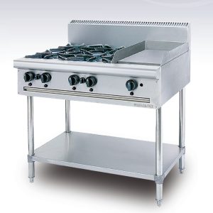 Bếp âu 4 họng có rán phẳng dùng Gas BERJAYA OB4GG1B