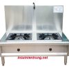 Bếp hầm thấp đôi inox có nước cấp nấu, thành gáy cao.