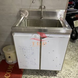 Bồn rửa inox 1 hộc có cửa tủ