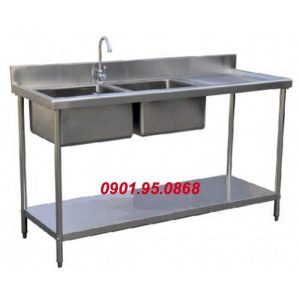 chậu rửa inox 2 ô 2 tầng