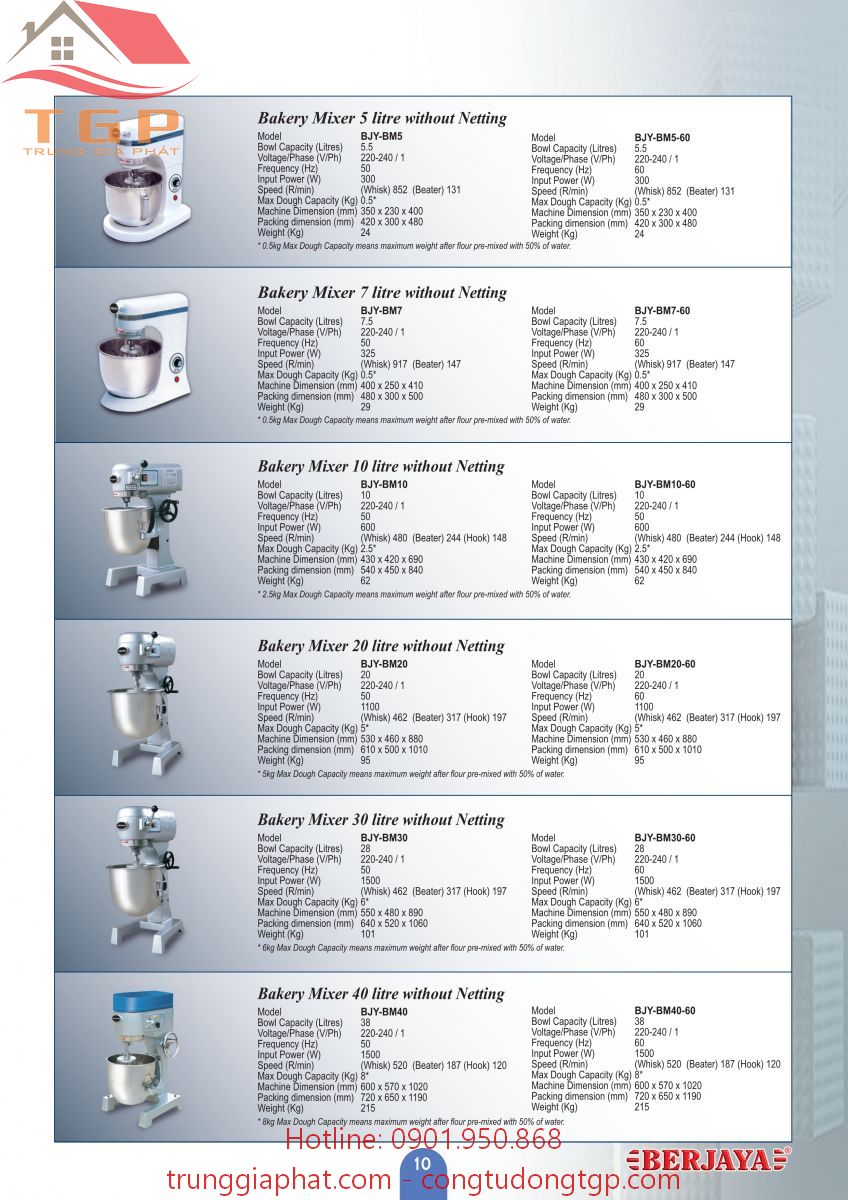 Máy trộn bột 15 Lít Berjaya BJY-BM15N