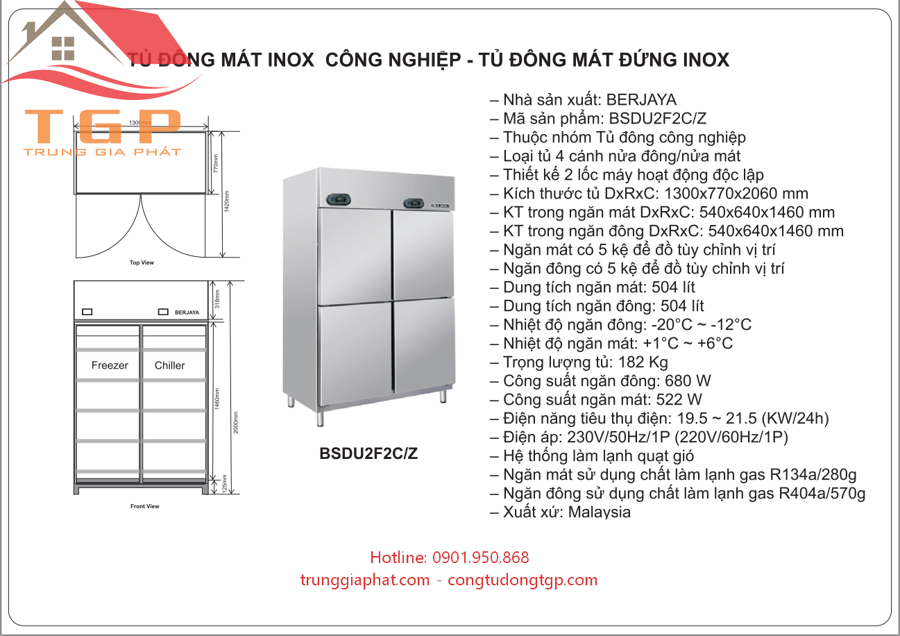 tu-nua-dong-nua-mat-4-canh-inox-bs-du2f2c-z-5 Tủ Nửa Đông Nửa Mát 4 Cánh Inox BS-DU2F2C/Z