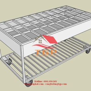 Bàn inox có giá để khay
